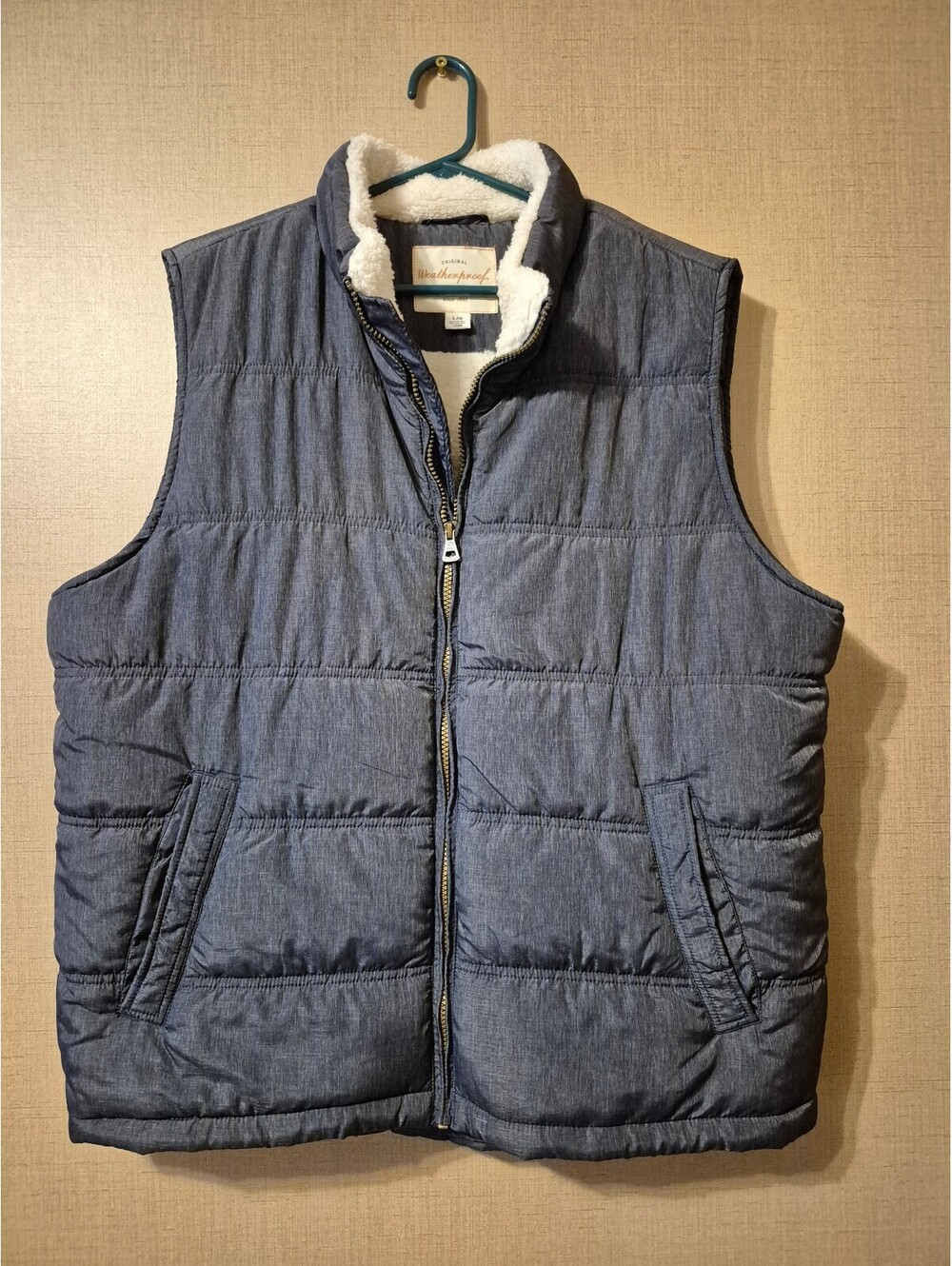 Weatherproof Vintage Men's Large Quilted Fleece-Lined Vest